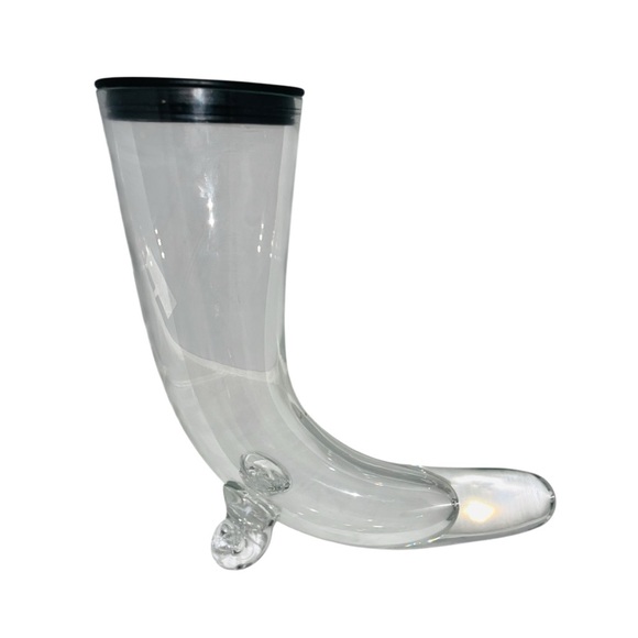 Vintage Handblown Clear Horn Drinking Glass Viking Romania Wedding Toast Heathen - Picture 4 of 12